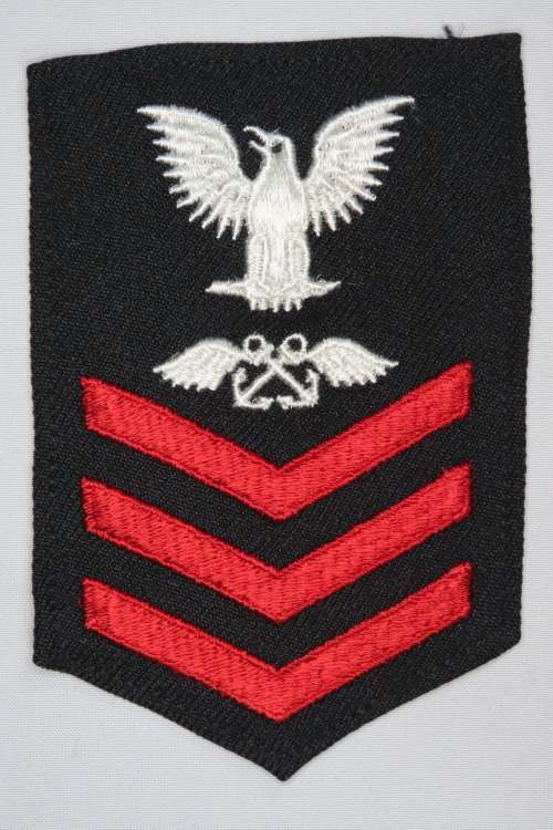 United States Navy Petty Officer 1st Class Rank Insignia Patch E6, PO1 Aviation Boatswain`s Mate