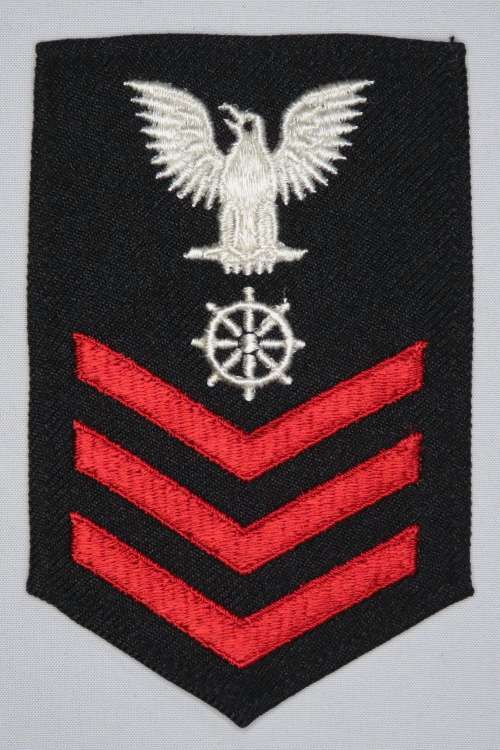 United States Navy Petty Officer 1st Class Rank Insignia Patch E6, Quartermaster
