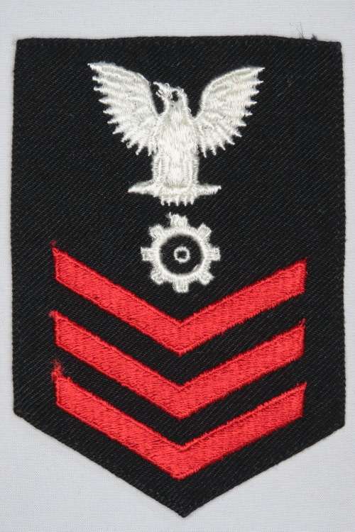 United States Navy Petty Officer 1st Class Rank Insignia Patch E6, Engineman