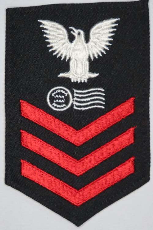 United States Navy Petty Officer 1st Class Rank Insignia Patch E6, Postal Clerk