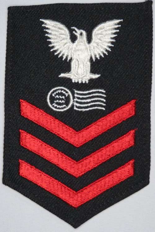 United States Navy Petty Officer 1st Class Rank Insignia Patch E6, Postal Clerk
