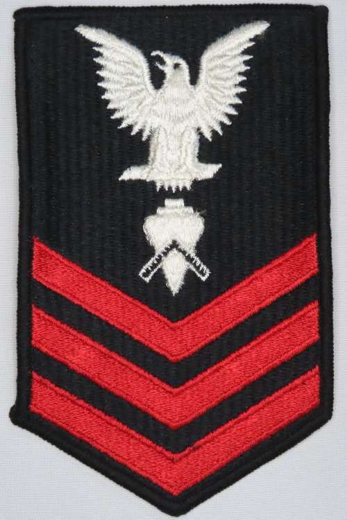 United States Navy Petty Officer 1st Class Rank Insignia Patch E6, Builder