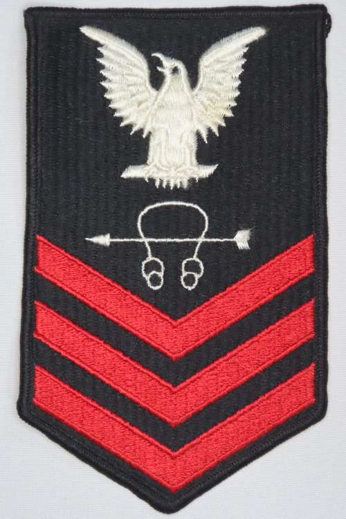 United States Navy Petty Officer 1st Class Rank Insignia Patch E6, Sonar Technician