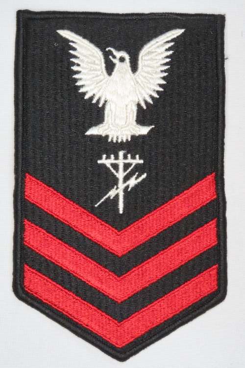 United States Navy Petty Officer 1st Class Rank Insignia Patch E6, Construction Electrician