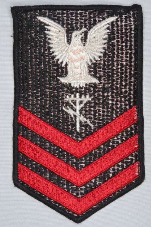 United States Navy Petty Officer 1st Class Rank Insignia Patch E6, Construction Electrician