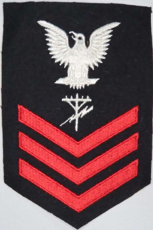 United States Navy Petty Officer 1st Class Rank Insignia Patch E6, Construction Electrician