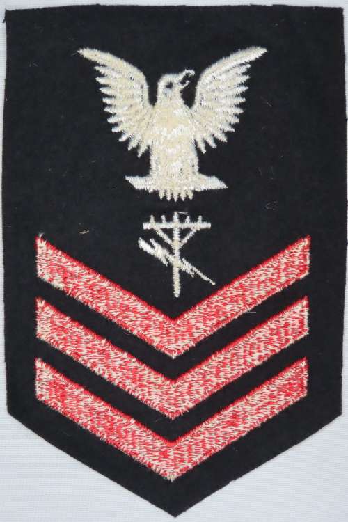 United States Navy Petty Officer 1st Class Rank Insignia Patch E6, Construction Electrician