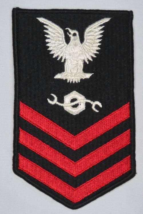United States Navy Petty Officer 1st Class Rank Insignia Patch E6, Construction Mechanic