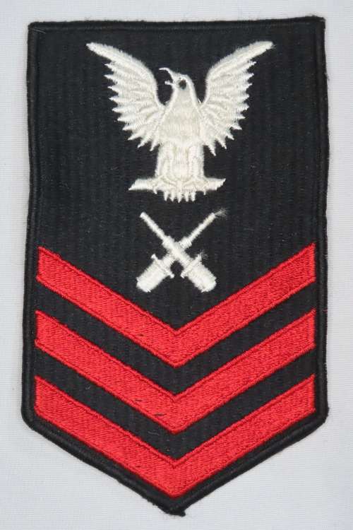 United States Navy Petty Officer 1st Class Rank Insignia Patch E6, Gunner`s Mate