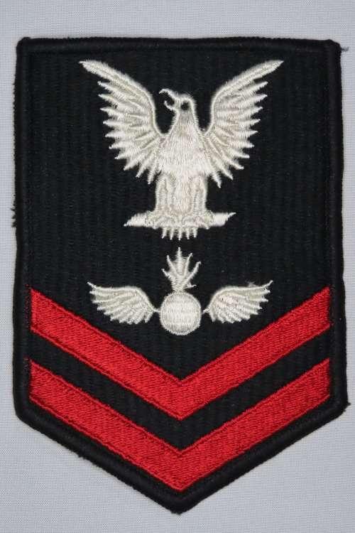 United States Navy Petty Officer 2nd Class Rank Insignia Patch E5, Aviation Ordnanceman
