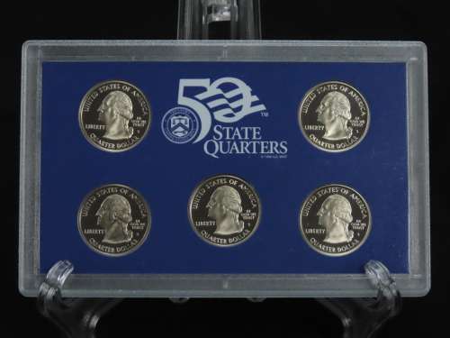 USA , 2007 Complete Statehood Quarters Proof set, 5 coin Set