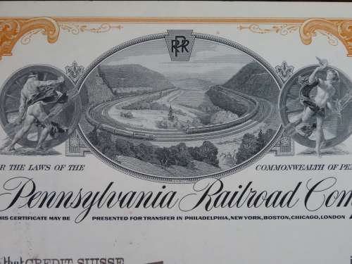 Pennsylvania Railroad Company, Stock Certificate, 1958, 10 Shares