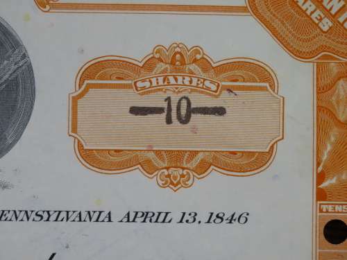 Pennsylvania Railroad Company, Stock Certificate, 1958, 10 Shares
