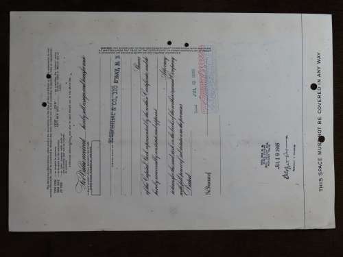 Pennsylvania Railroad Company, Stock Certificate, 1965, 3 Shares