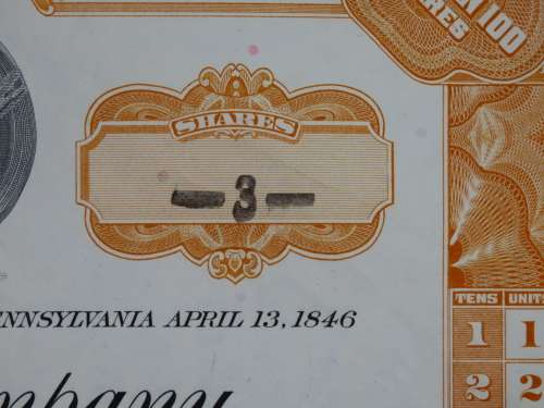 Pennsylvania Railroad Company, Stock Certificate, 1965, 3 Shares