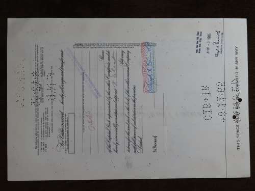 Pennsylvania Railroad Company, Stock Certificate, 1965, 25 Shares