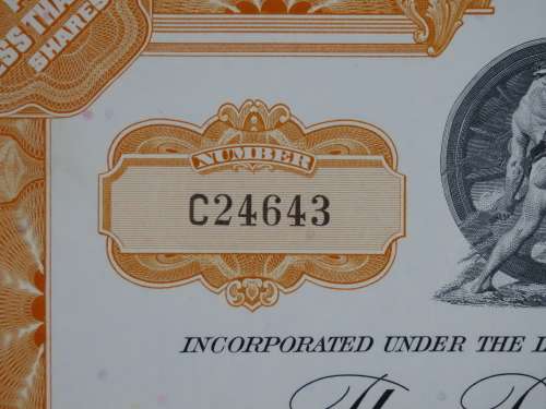 Pennsylvania Railroad Company, Stock Certificate, 1965, 25 Shares
