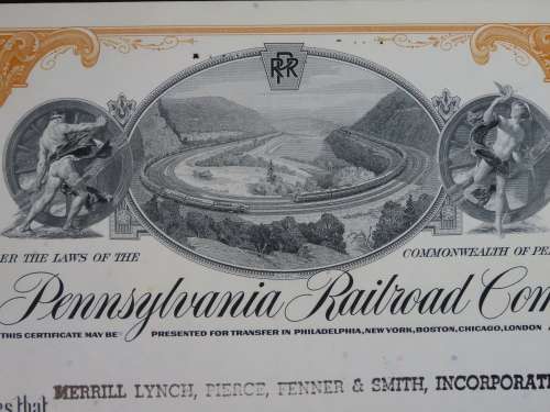 Pennsylvania Railroad Company, Stock Certificate, 1961, 25 Shares