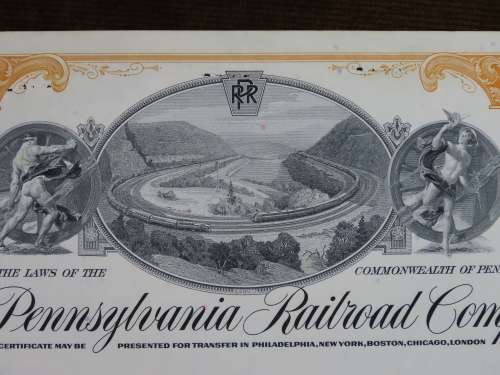 Pennsylvania Railroad Company, Stock Certificate, 1959, 10 Shares