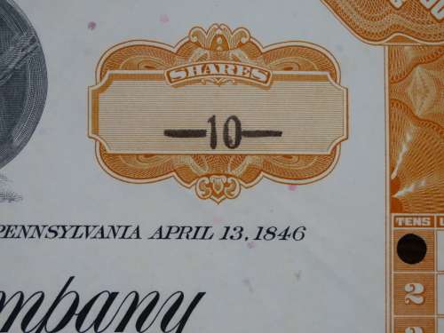 Pennsylvania Railroad Company, Stock Certificate, 1959, 10 Shares