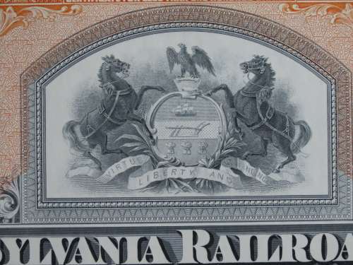 Set of Two Pennsylvania Railroad Company, Stock Certificates, 1952 to 1961