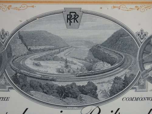 Set of Two Pennsylvania Railroad Company, Stock Certificates, 1952 to 1961