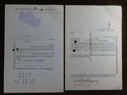 Set of Two Pennsylvania Railroad Company, Stock Certificates, 1952 to 1961