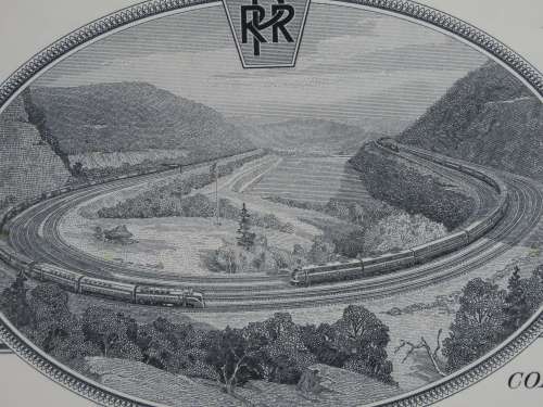 Set of Two Pennsylvania Railroad Company, Stock Certificates, 1952 to 1965