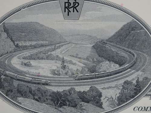 Set of Two Pennsylvania Railroad Company, Stock Certificates, 1952 to 1961