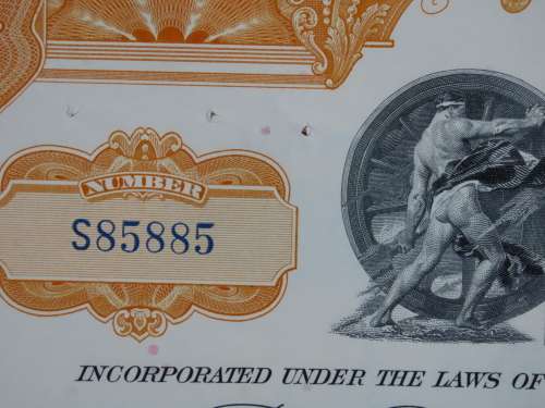 Set of Two Pennsylvania Railroad Company, Stock Certificates, 1952 to 1961