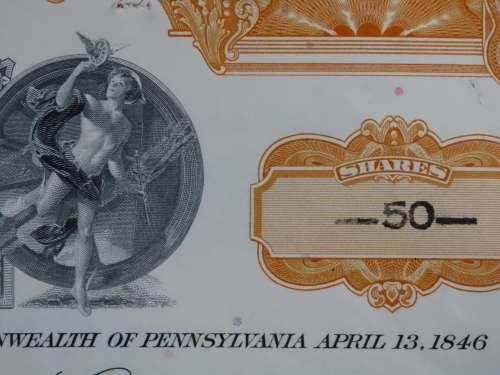 Set of Two Pennsylvania Railroad Company, Stock Certificates, 1952 to 1961