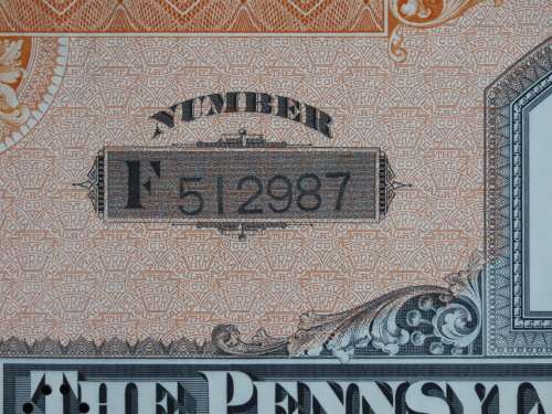 Set of Two Pennsylvania Railroad Company, Stock Certificates, 1952 to 1961