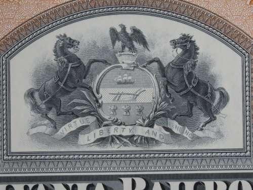 Set of Two Pennsylvania Railroad Company, Stock Certificates, 1952 to 1958