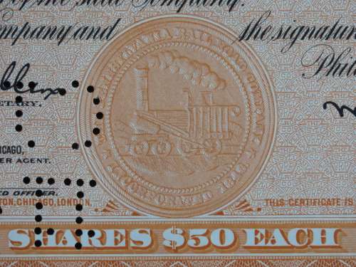 Pennsylvania Railroad Company, Stock Certificate, 1952 , 6 Shares
