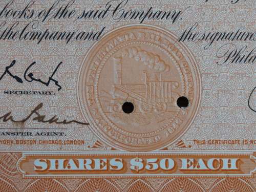 Pennsylvania Railroad Company, Stock Certificate, 1956 , 9 Shares