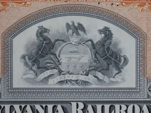 Pennsylvania Railroad Company, Stock Certificate, 1956 , 9 Shares