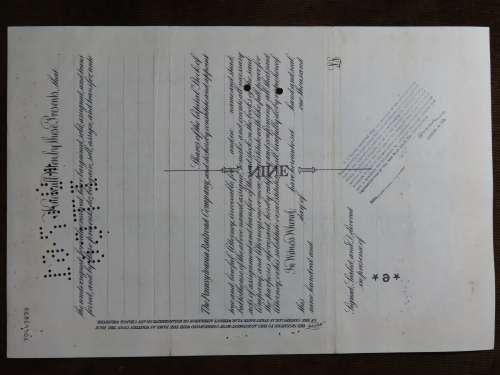 Pennsylvania Railroad Company, Stock Certificate, 1956 , 9 Shares