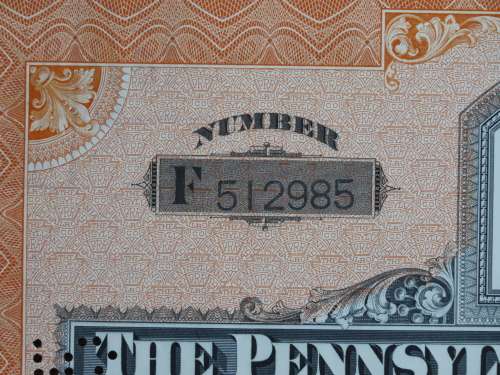 Pennsylvania Railroad Company, Stock Certificate, 1952 , 10 Shares