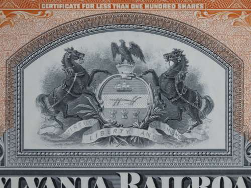 Pennsylvania Railroad Company, Stock Certificate, 1952 , 10 Shares