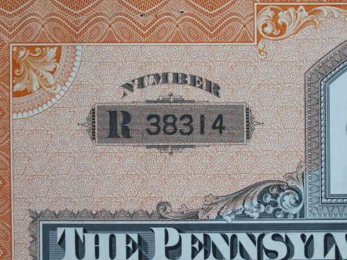 Pennsylvania Railroad Company, Stock Certificate, 1951 , 5 Shares