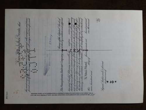 Pennsylvania Railroad Company, Stock Certificate, 1952 , 10 Shares