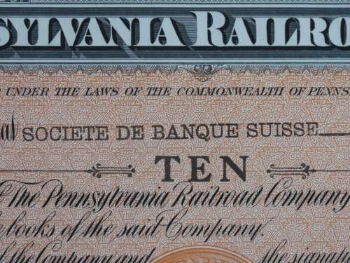 Pennsylvania Railroad Company, Stock Certificate, 1952 , 10
