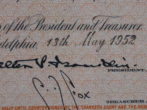 Pennsylvania Railroad Company, Stock Certificate, 1952 , 10