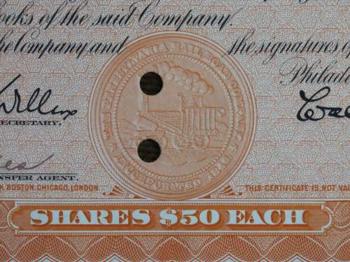 Pennsylvania Railroad Company, Stock Certificate, 1952 , 10