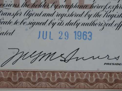 Erie Lackawanna Railroad Company, Stock Certificate, 1963, 25 Shares