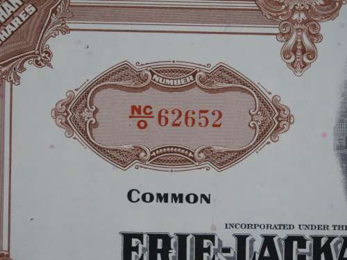 Erie Lackawanna Railroad Company, Stock Certificate, 1965, 10 Shares