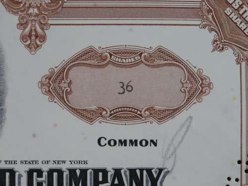 Erie Lackawanna Railroad Company, Stock Certificate, 1968, 36 Shares