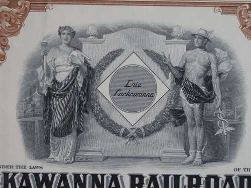 Erie Lackawanna Railroad Company, Stock Certificate, 1960, 25 Shares