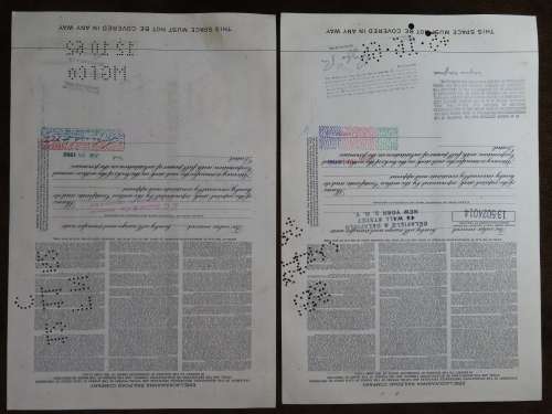 Set of Two Erie Lackawanna Railroad Company, Stock Certificates, 1962 to 1966