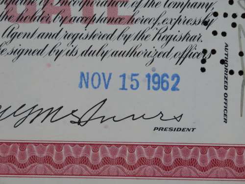 Set of Two Erie Lackawanna Railroad Company, Stock Certificates, 1962 to 1966